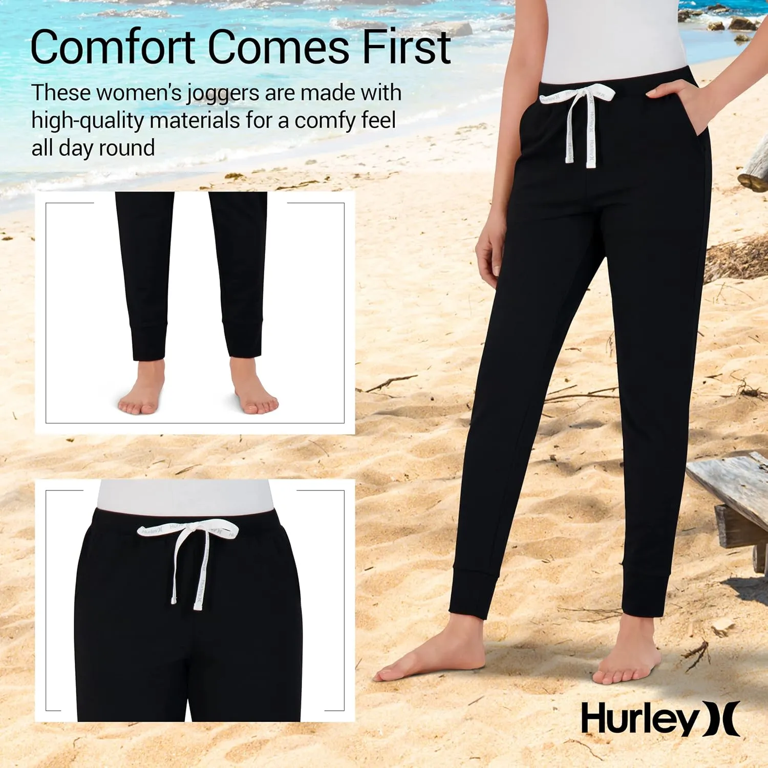 Hurley Womens 2 Pack Pajama Pants, Cute Super Soft Sleep Joggers
