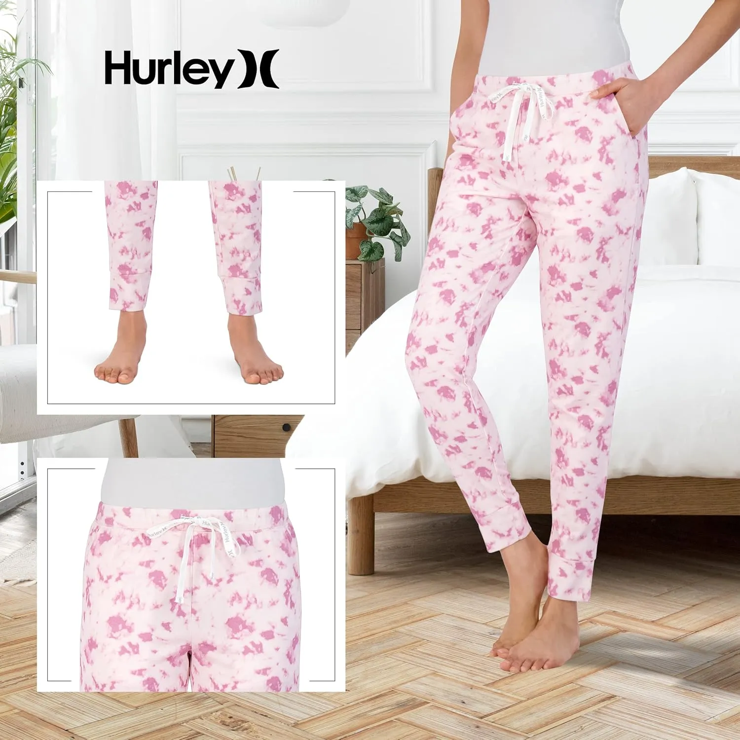 Hurley Womens 2 Pack Pajama Pants, Cute Super Soft Sleep Joggers