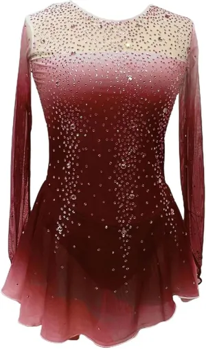 Ice Figure Skating Dress Crystal Roller Skate Performance Costume Professional Ballet Competition Clothing