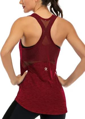 ICTIVE Workout Tank Tops for Women Sleeveless Yoga Shirts for Women Mesh Racerback Muscle Tank Tops