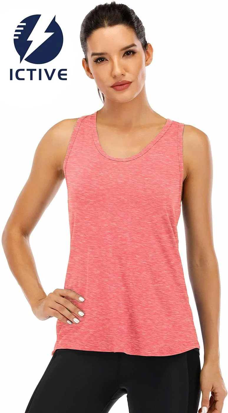ICTIVE Workout Tank Tops for Women Sleeveless Yoga Shirts for Women Mesh Racerback Muscle Tank Tops