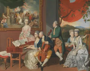 iIIHARTII Canvas Wall Art Painting Poster Artwork Art Painting on Canvas the Family with George by Johan Zoffany Wall Canvas Print for Home Decor 60x90cm