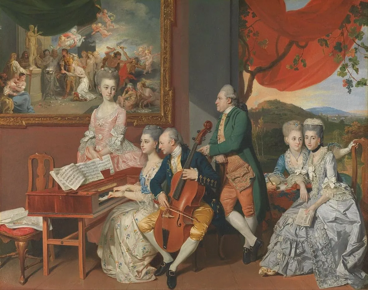 iIIHARTII Canvas Wall Art Painting Poster Artwork Art Painting on Canvas the Family with George by Johan Zoffany Wall Canvas Print for Home Decor 60x90cm