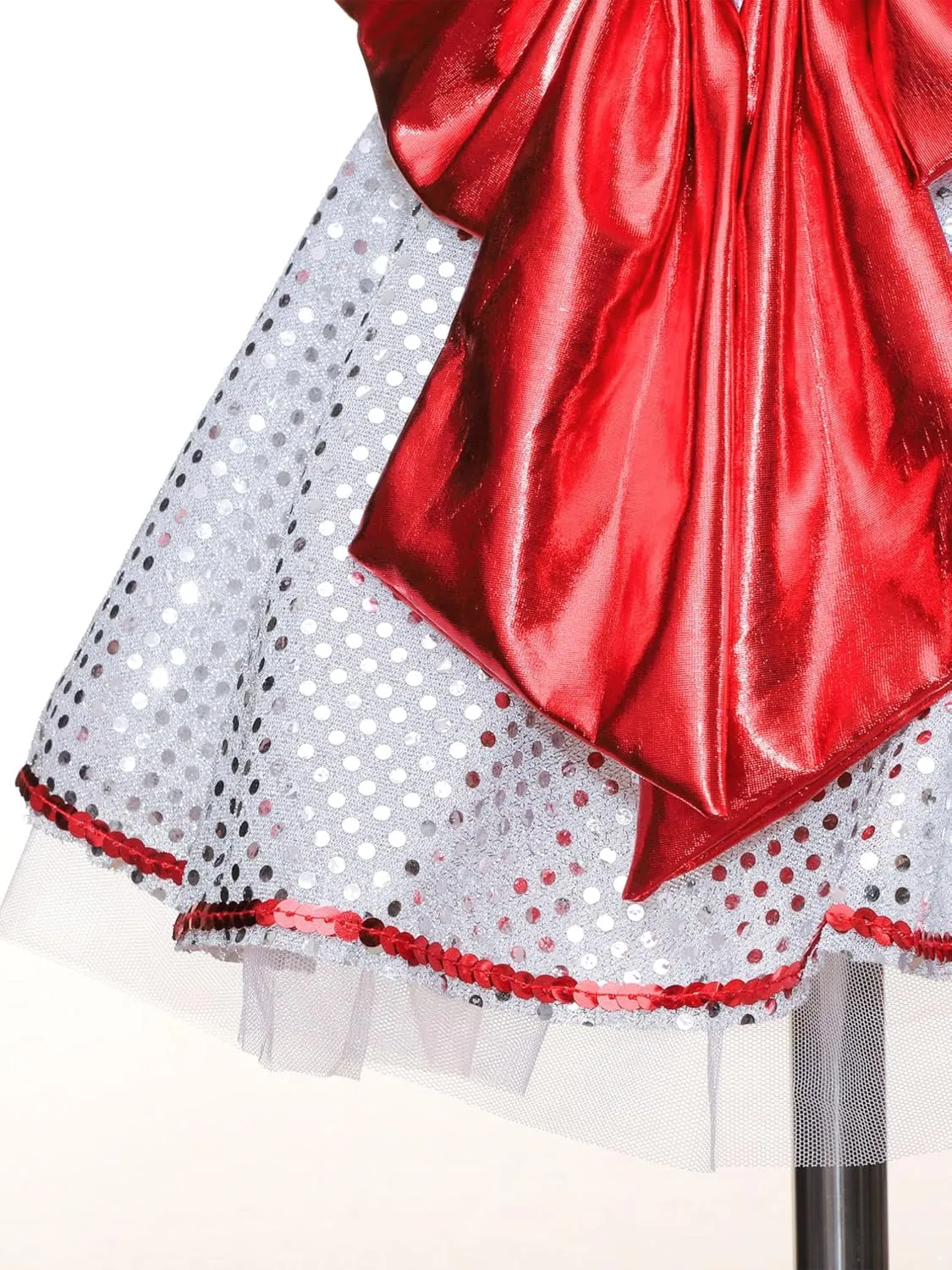 iiniim Kids Girls Sequins Ballet Leotard Dress Gymnastic Figure Ice Skating Dress Christmas Party Costume