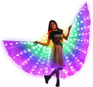 Illuminated Veil Angel Wings Adult Size Fairy Wings - Festival Angel Costume & Rave Cosplay Outfit