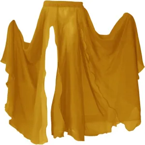 Indian Trendy Women's Full/Ankle Length 2 Front Slit Chiffon Skirt Full Circle Swing Belly Dance 9 Yard
