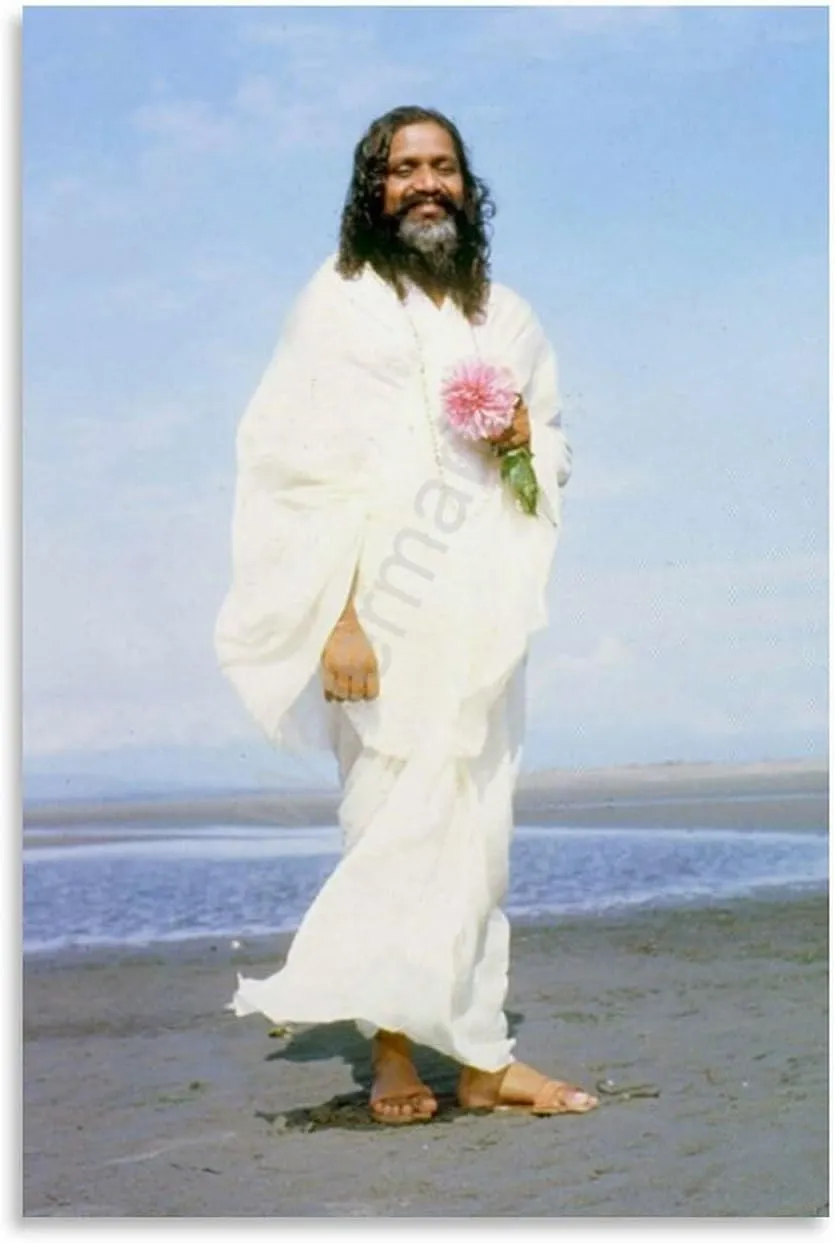 Indian Yoga Master Maharishi Mahesh Yogi Poster (7) Canvas Painting Posters And Prints Wall Art for Living Room Bedroom Decor 24x36inch(60x90cm)