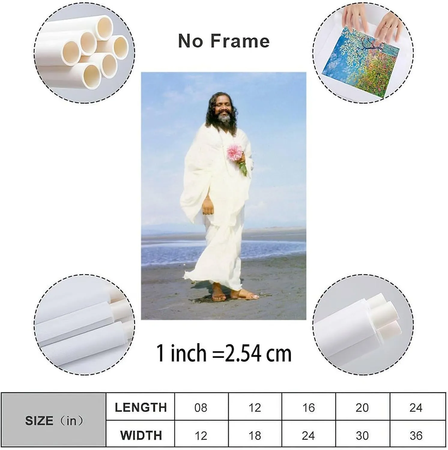 Indian Yoga Master Maharishi Mahesh Yogi Poster (7) Canvas Painting Posters And Prints Wall Art for Living Room Bedroom Decor 24x36inch(60x90cm)