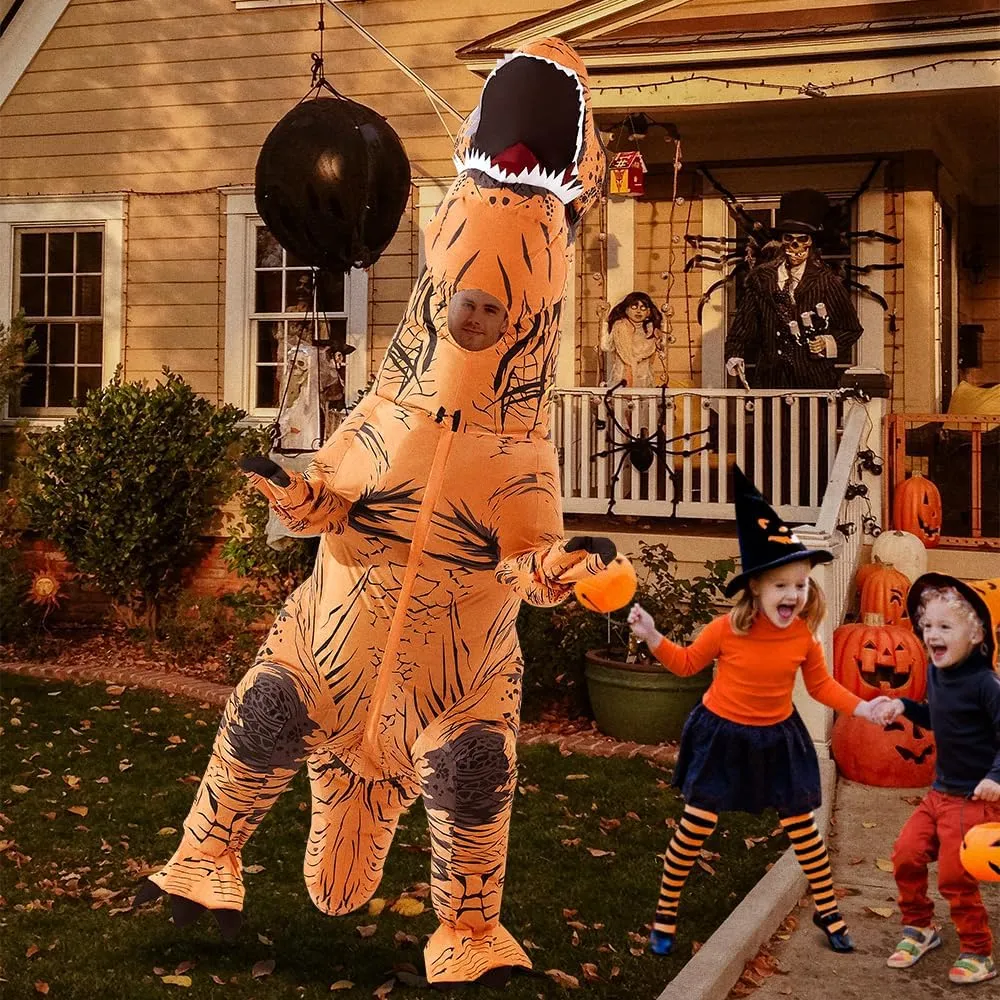 Inflatable Dinosaur Costume Adult Fancy Dinosaur Suit Blow up Trex Full Body Dino Costume For Halloween Cosplay Party