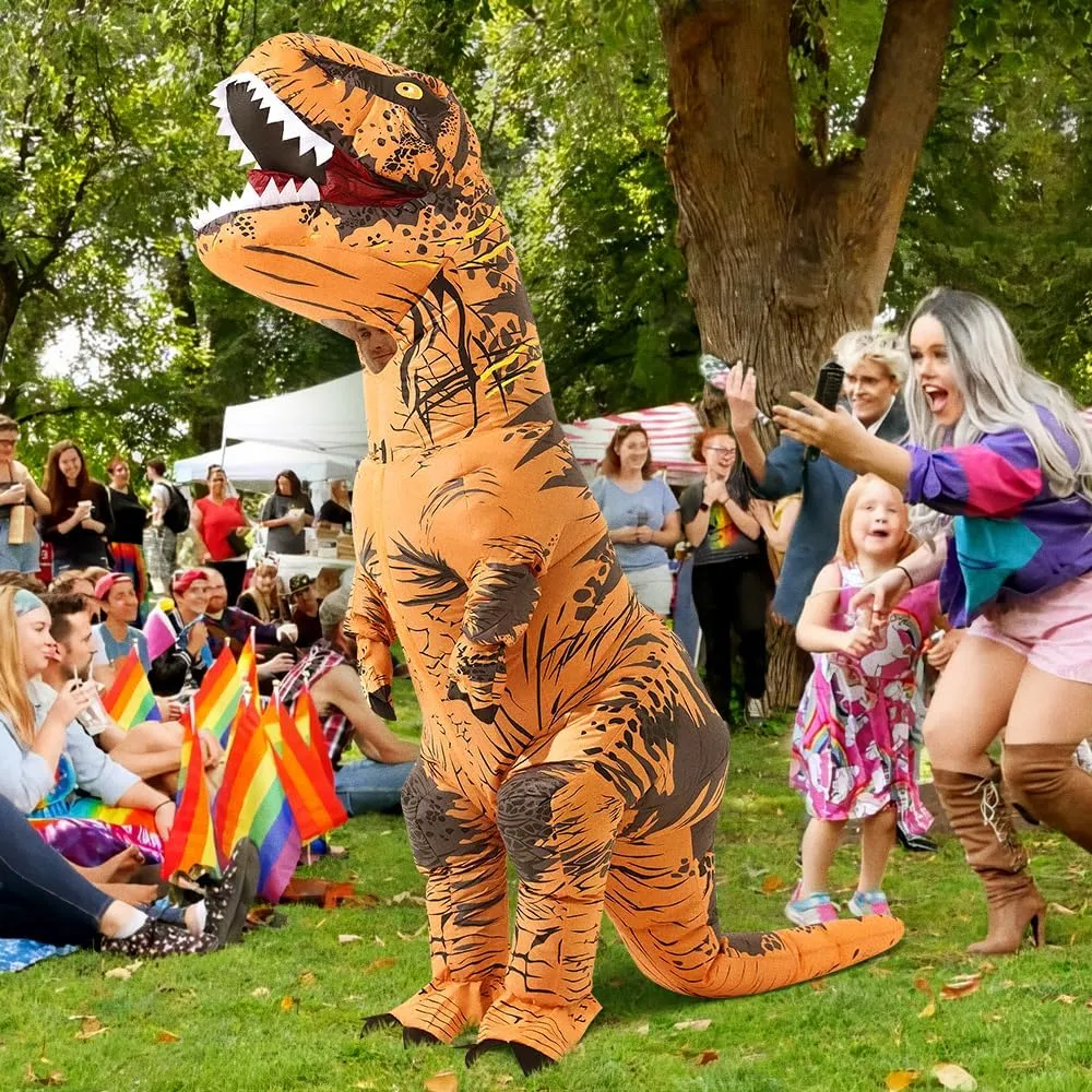 Inflatable Dinosaur Costume Adult Fancy Dinosaur Suit Blow up Trex Full Body Dino Costume For Halloween Cosplay Party