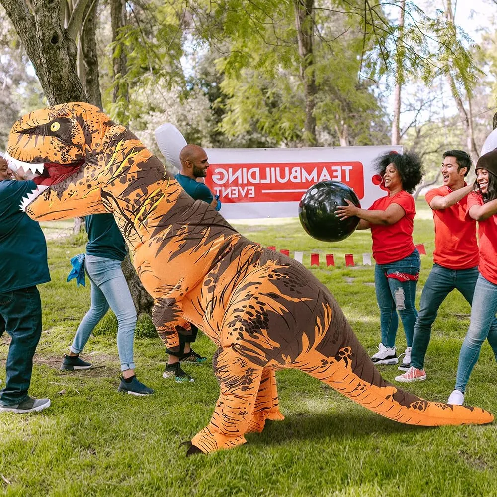 Inflatable Dinosaur Costume Adult Fancy Dinosaur Suit Blow up Trex Full Body Dino Costume For Halloween Cosplay Party