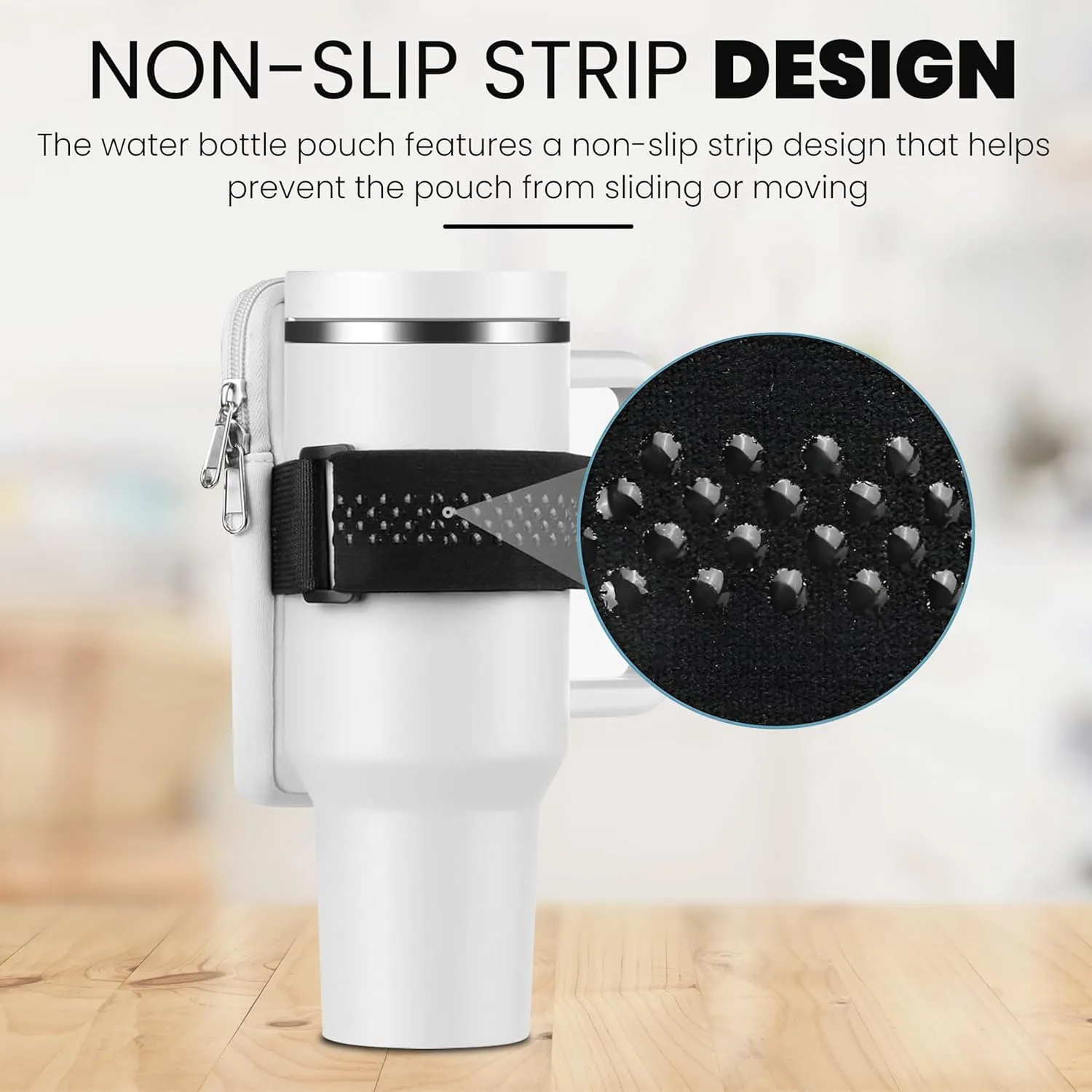 Initial Water Bottle Carrier Bag for Stanley-Tumbler pouch with Zipper Pocket Travel mug pouch- Personalized A-Z Phone Pocket for Stanley Cup Accessories - Detachable Large Phone Pocket