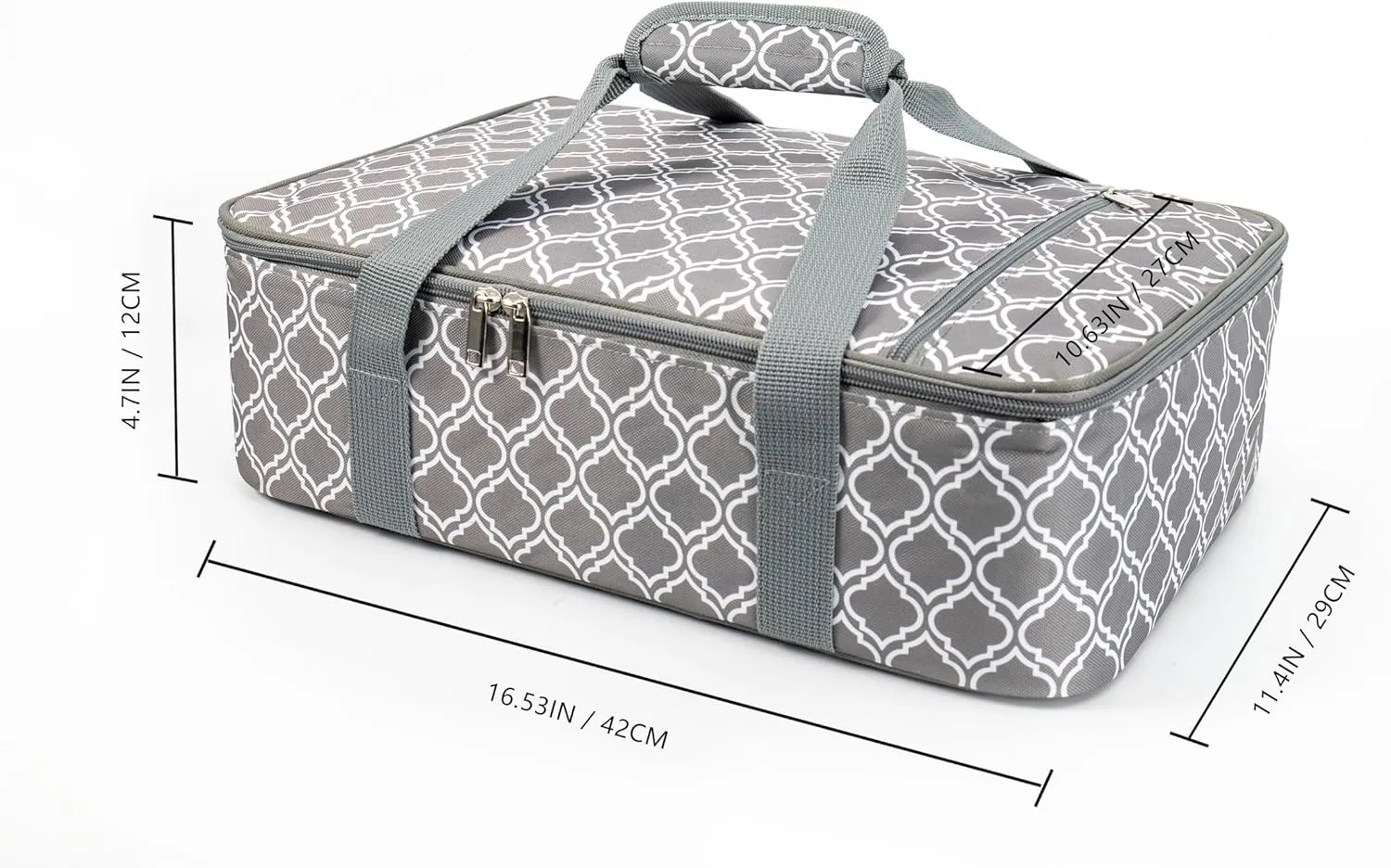 Insulated Casserole Carrier Fit 9"x13" Lasagna Baking Dish for Hot or Cold Food Transport,Thermal Lunch Warmer Tote Bag Upgrade add Fixing Strap for Gathering,Camping,Travel,Cookouts,Parties-Laurel