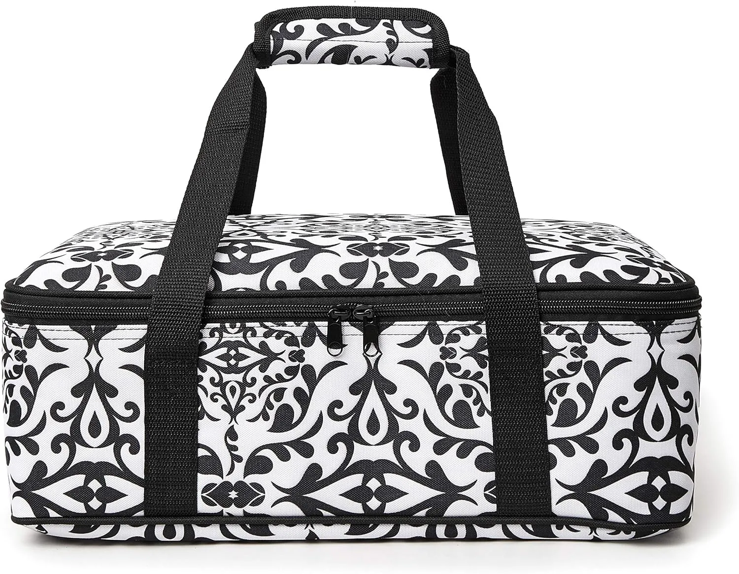 Insulated Casserole Carrier Fit 9"x13" Lasagna Baking Dish Pan for Hot or Cold Food Transport,Portable Reusable Lunch Warmer Tote Bag for Gathering,Camping/Office,Cookouts,Potluck Parties-Black