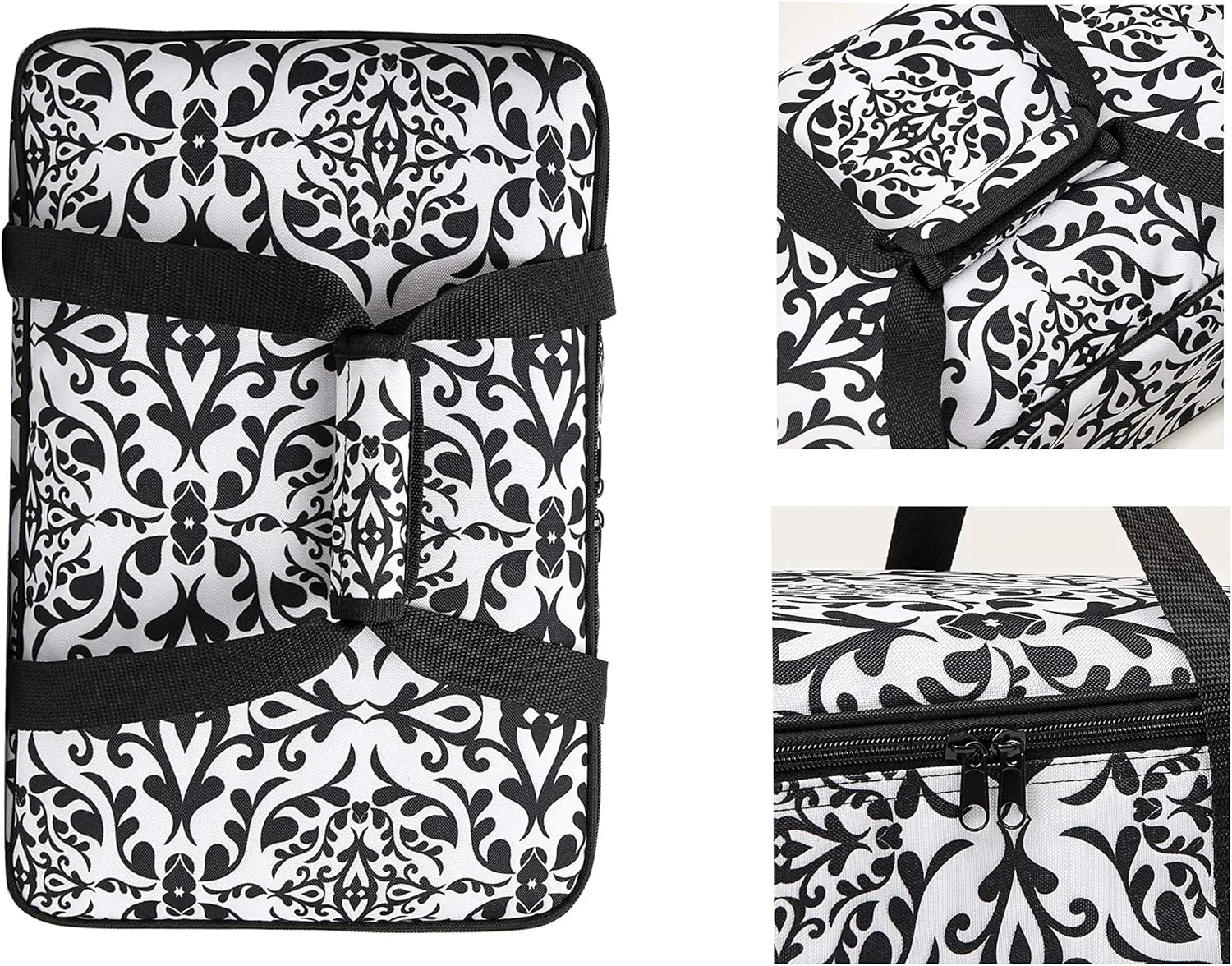 Insulated Casserole Carrier Fit 9"x13" Lasagna Baking Dish Pan for Hot or Cold Food Transport,Portable Reusable Lunch Warmer Tote Bag for Gathering,Camping/Office,Cookouts,Potluck Parties-Black