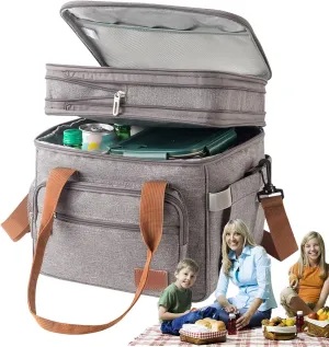 Insulated Cooler Bag,Waterproof Lunch Box - Insulated Soft Cooler Large Foldable Cooler Bag, Lunch Coolers for Picnic, Beach, Work, Trip, 18L
