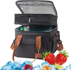 Insulated Cooler,Portable Lunch Cooler | Insulated Soft Cooler Large Foldable Cooler Bag, Lunch Coolers for Picnic, Beach, Work, Trip, 18L
