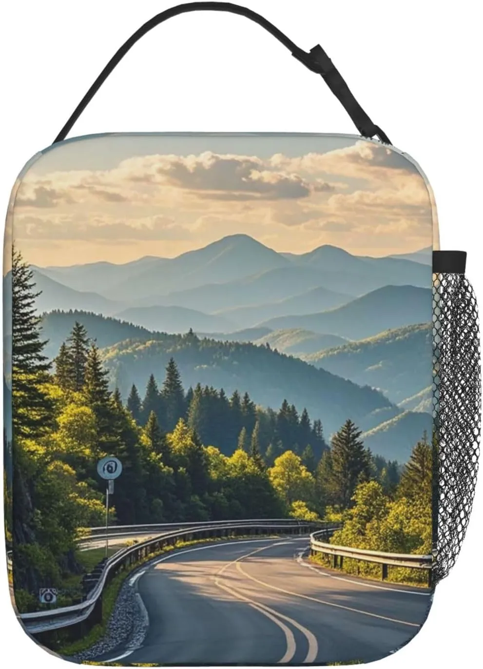 Insulated Lunch Bag Blue Ridge Parkway Mountains Lunch Box for Women Men Lunch Tote Bag for Work Picnic Travel