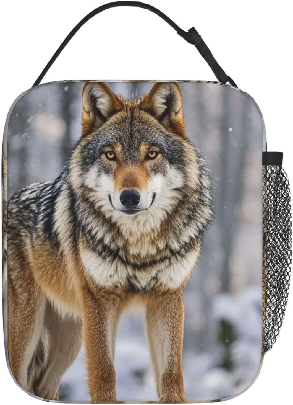 Insulated Lunch Bag for Women Men Portable Reusable Lunch Box Wolf Lunch Tote Bag for Work Picnic Travel