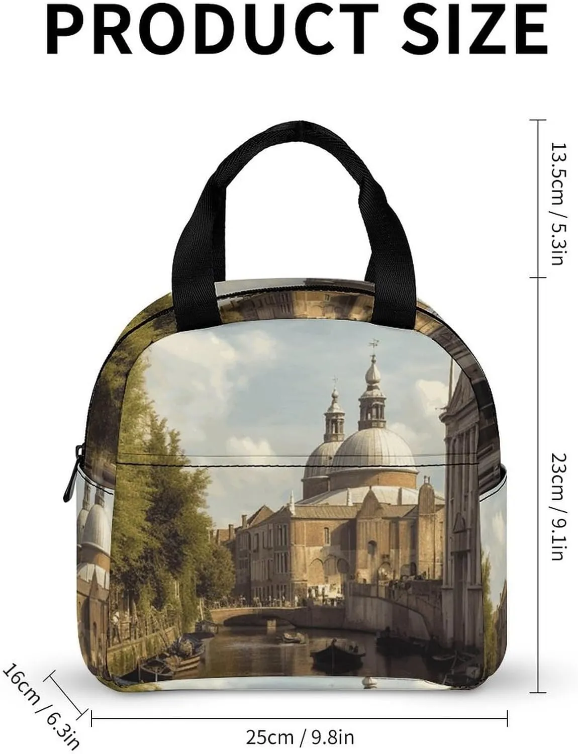 Insulated Lunch Bag Lunch Box for Woman Man Canal And Church Lunchbox Lunch Tote Bag for Work