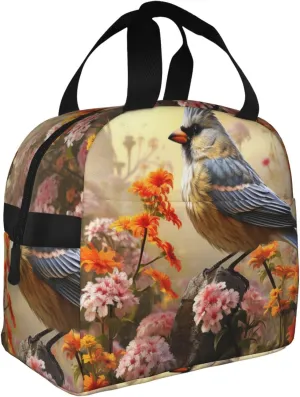 Insulated Lunch bag Lunch Box for Women Men Sparrow Birds Sing Lunch Bag Lunch Tote Bags for Work Office