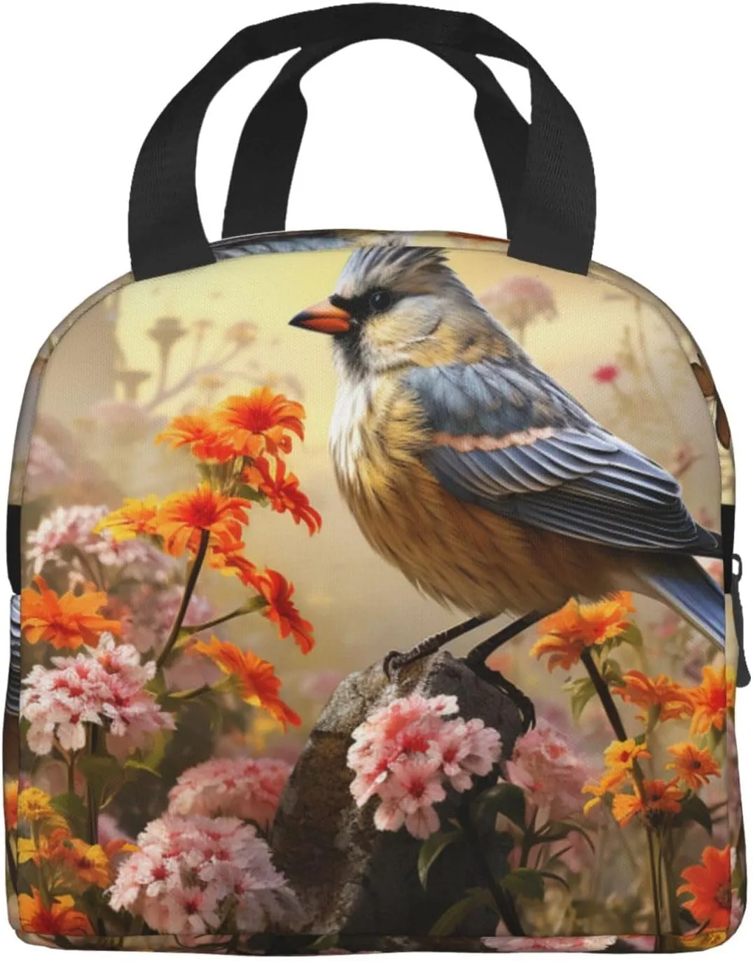 Insulated Lunch bag Lunch Box for Women Men Sparrow Birds Sing Lunch Bag Lunch Tote Bags for Work Office