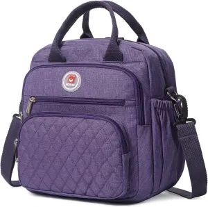 Insulated Lunch Bag Rucksack for Women/Men, 3 carrying way Lunch Tote, Large Waterproof Cooler Box with Side pockets for Adults, Work, Beach, Picnic, Purple