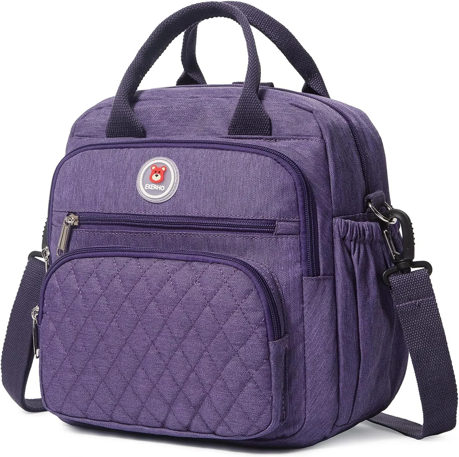 Insulated Lunch Bag Rucksack for Women/Men, 3 carrying way Lunch Tote, Large Waterproof Cooler Box with Side pockets for Adults, Work, Beach, Picnic, Purple