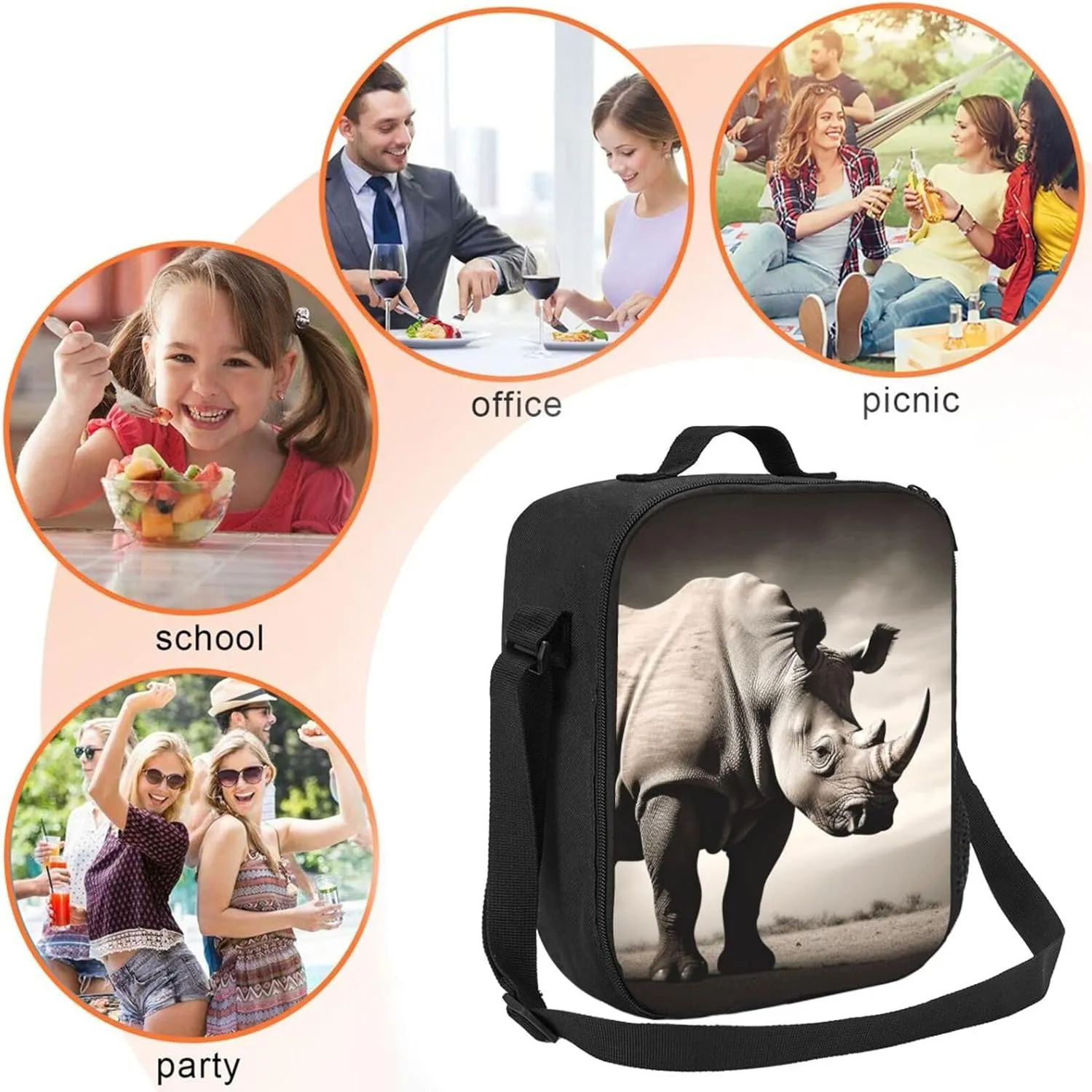 Insulated Lunch Bag South Africa animal_77922365 Lunch Box for Women Men Reusable Lunch Tote Bag for Work Picnic Travel