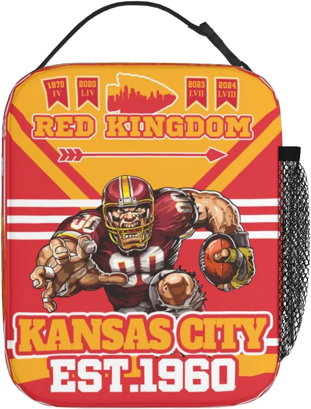 Insulated Lunch Box for Kids Boys Girls, Reusable Insulated Lunch Bags, Football Fans Gifts for Missouri, Lunchbox for Kansas
