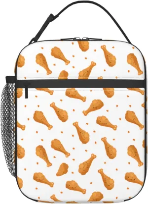 Insulated Lunch Box for Kids Boys Girls, Reusable Lunch Bag for School, Office, Picnic, Work, Travel, Fried Chicken Theme Lunch Box