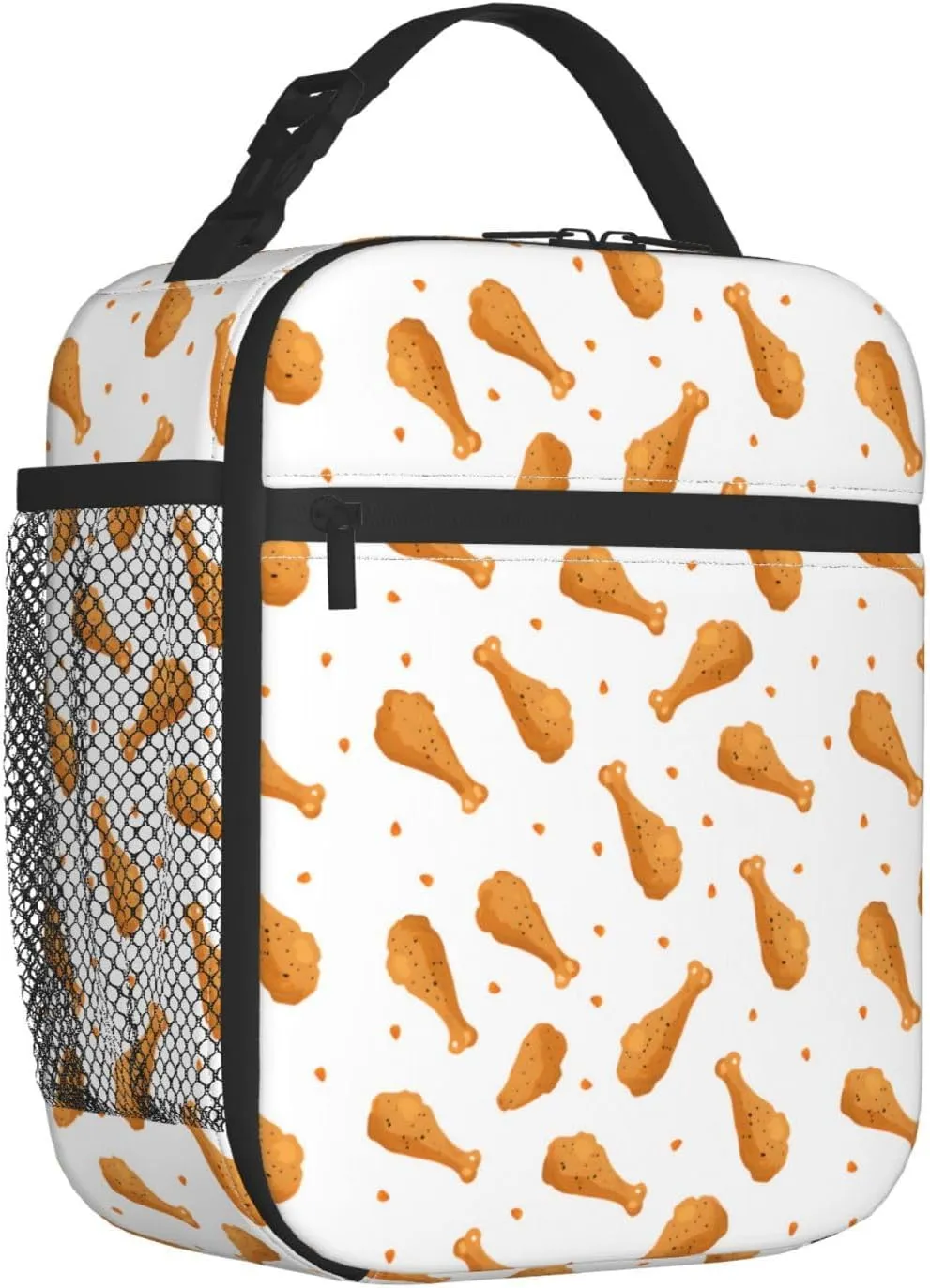 Insulated Lunch Box for Kids Boys Girls, Reusable Lunch Bag for School, Office, Picnic, Work, Travel, Fried Chicken Theme Lunch Box