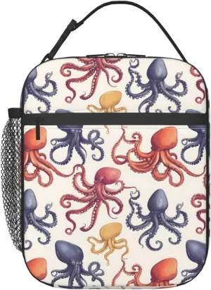 Insulated Lunch Box for Kids Boys Girls, Reusable Lunch Bag for School, Office, Picnic, Work, Travel, Octopus Theme Lunch Box