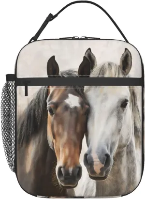 Insulated Lunch Box for Kids Boys Girls, Reusable Lunch Bag for School, Office, Work, Picnic, Travel, Horses Lunch Box