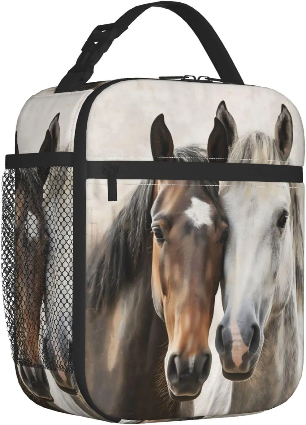 Insulated Lunch Box for Kids Boys Girls, Reusable Lunch Bag for School, Office, Work, Picnic, Travel, Horses Lunch Box