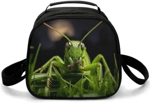 Insulated Lunch Box Grasshopper on Grass Lunch Bag for Women Men Meal Bags for Work Picnic Travel