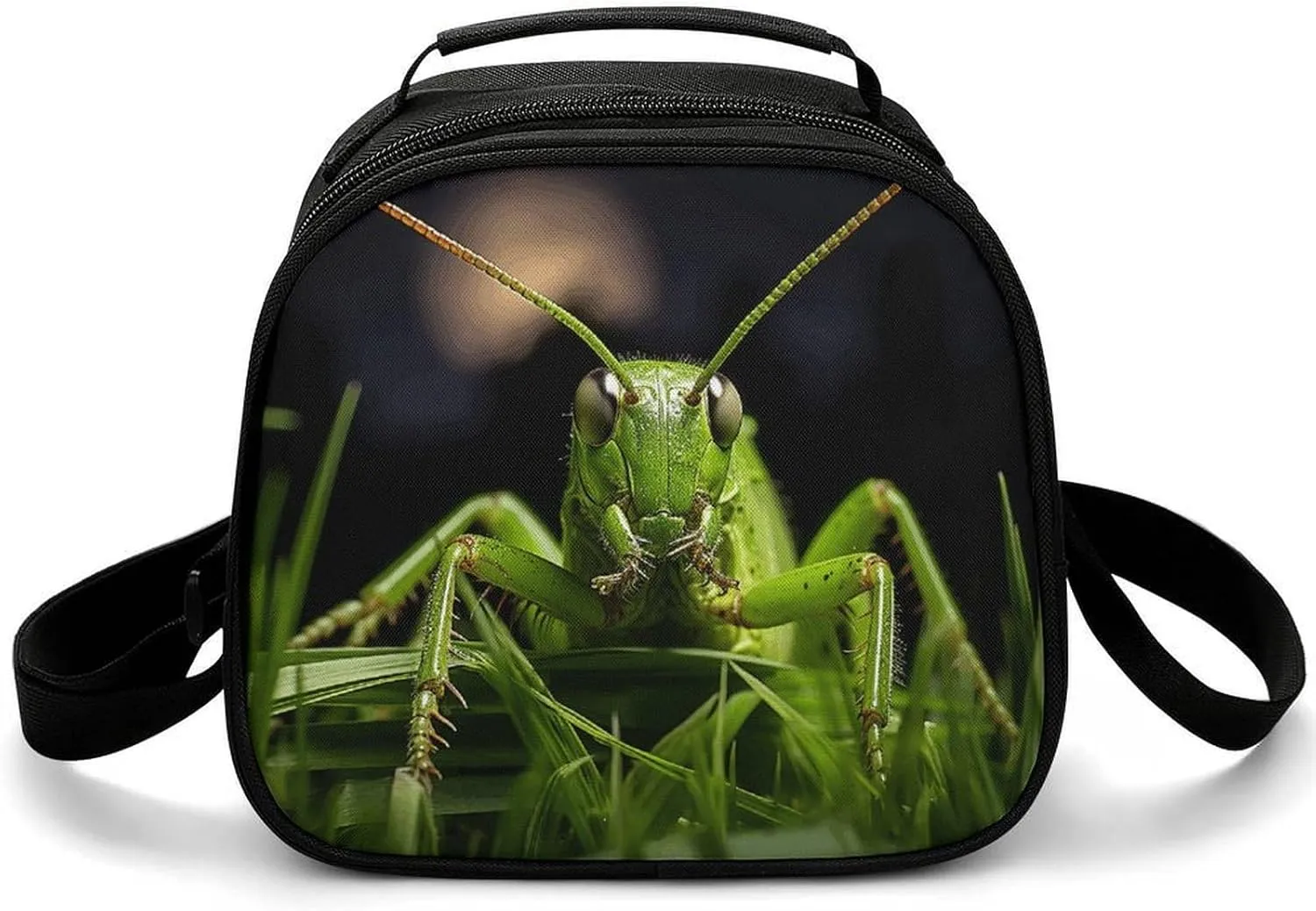Insulated Lunch Box Grasshopper on Grass Lunch Bag for Women Men Meal Bags for Work Picnic Travel