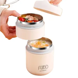Insulated Lunch Box Soup Box Office Insulated Pail Double Soup Box Soup Cup Porridge Cup Soup Pot Plus Tote Bag