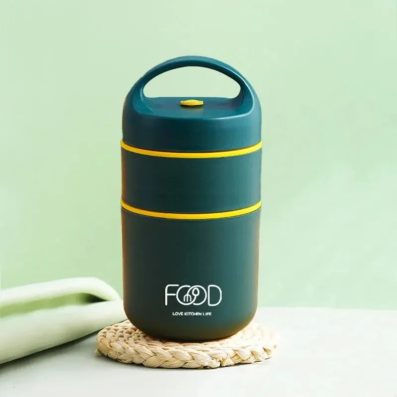 Insulated Lunch Box Soup Box Office Insulated Pail Double Soup Box Soup Cup Porridge Cup Soup Pot Plus Tote Bag