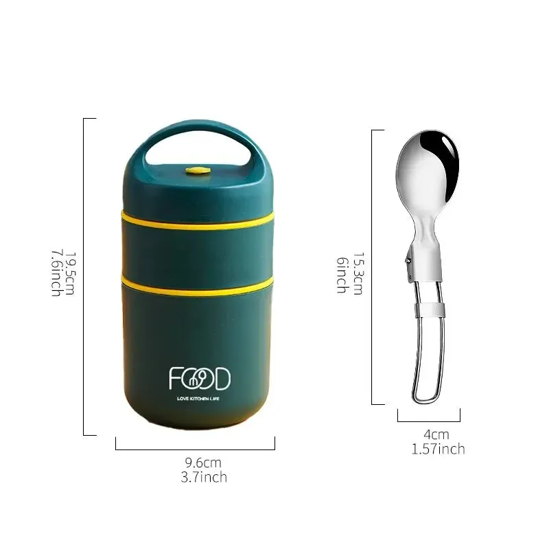 Insulated Lunch Box Soup Box Office Insulated Pail Double Soup Box Soup Cup Porridge Cup Soup Pot Plus Tote Bag