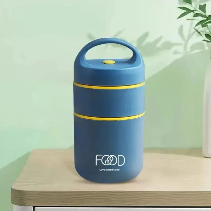 Insulated Lunch Box Soup Box Office Insulated Pail Double Soup Box Soup Cup Porridge Cup Soup Pot Plus Tote Bag
