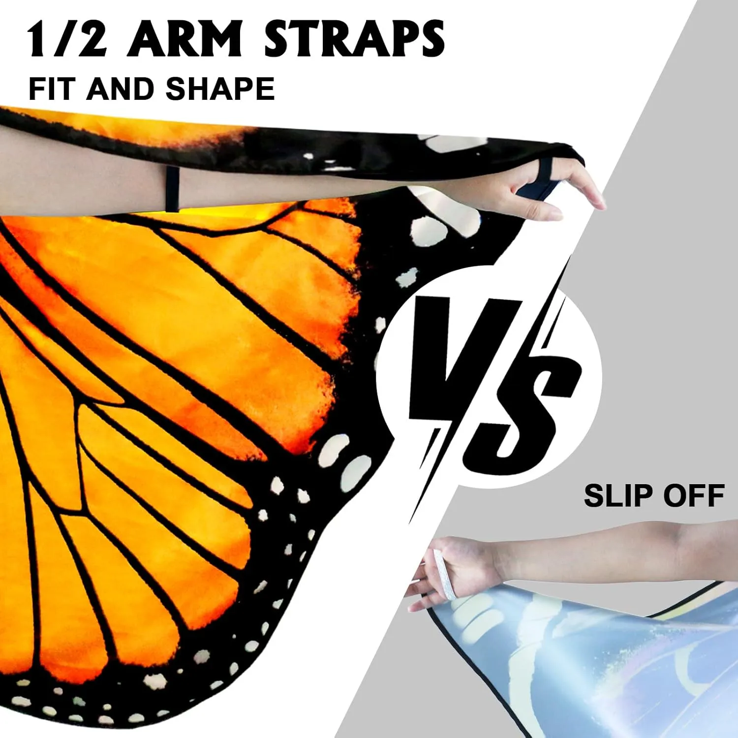 iROLWIN Double Sided Adults Butterfly-Wings-Costume for Women Butterfly Headband Fairy Cape Halloween Dress-Up Party Gifts