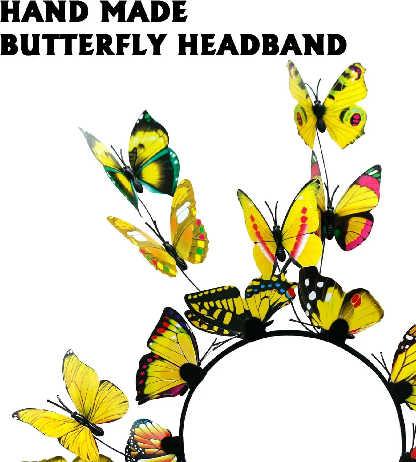 iROLWIN Double Sided Adults Butterfly-Wings-Costume for Women Butterfly Headband Fairy Cape Halloween Dress-Up Party Gifts