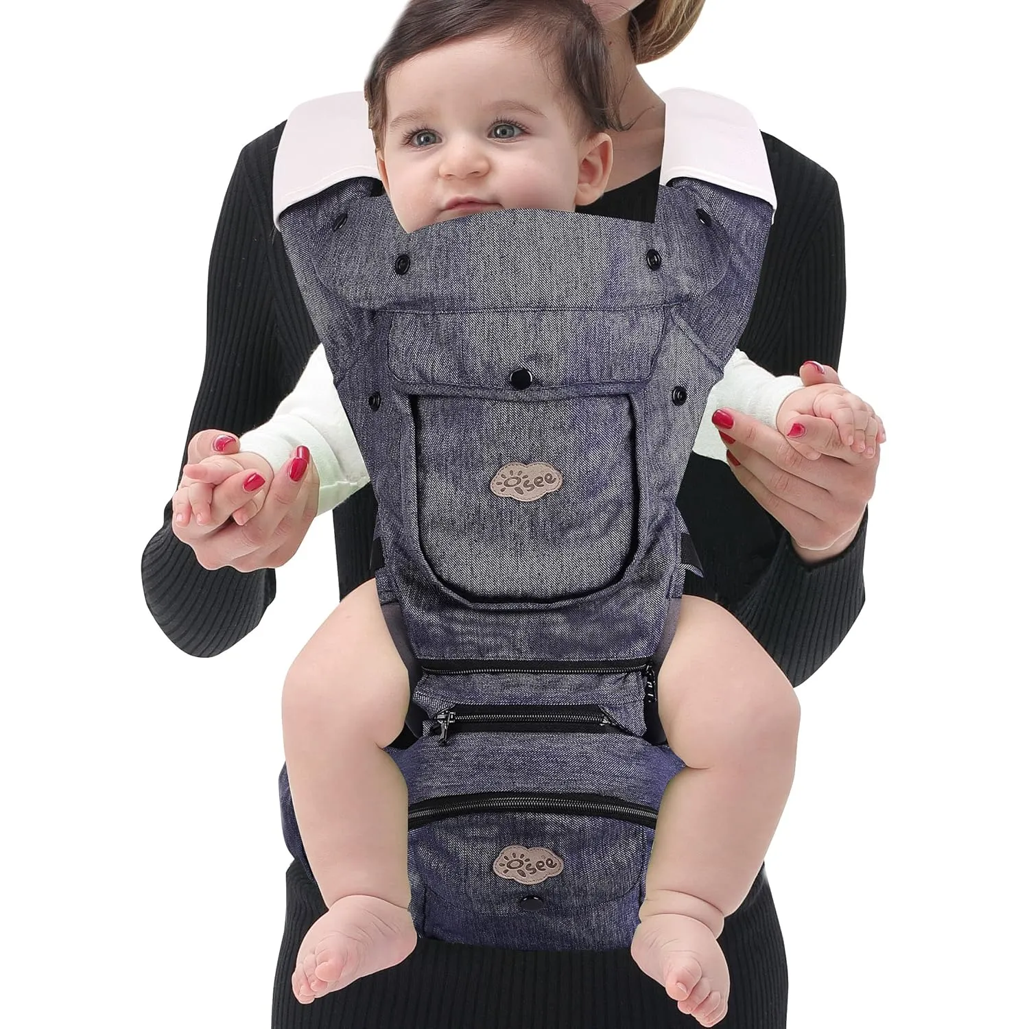 ISEE Ergonomic Baby Carrier with Hip Seat, All-Position Baby Carrier for Newborn to Toddler with Lumbar Support, Adjustable Mesh Kangaroo Front Carriers Healthy Hip and Spine for Baby Breastfeeding