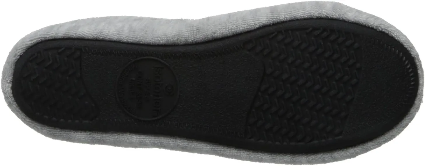 isotoner Women's Signature Terry Ballet Flat Slipper with Satin Bow