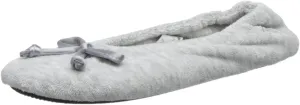 isotoner Women's Signature Terry Ballet Flat Slipper with Satin Bow