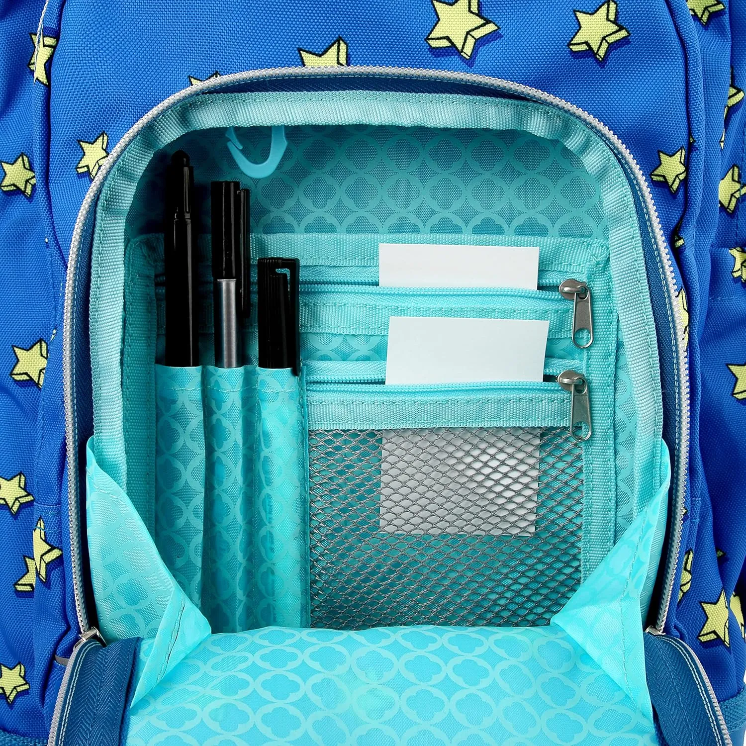 J World Lollipop Kids Rolling Backpack & Lunch Bag Set for Elementary School. Carry-On Suitcase with Wheels, Little Stars