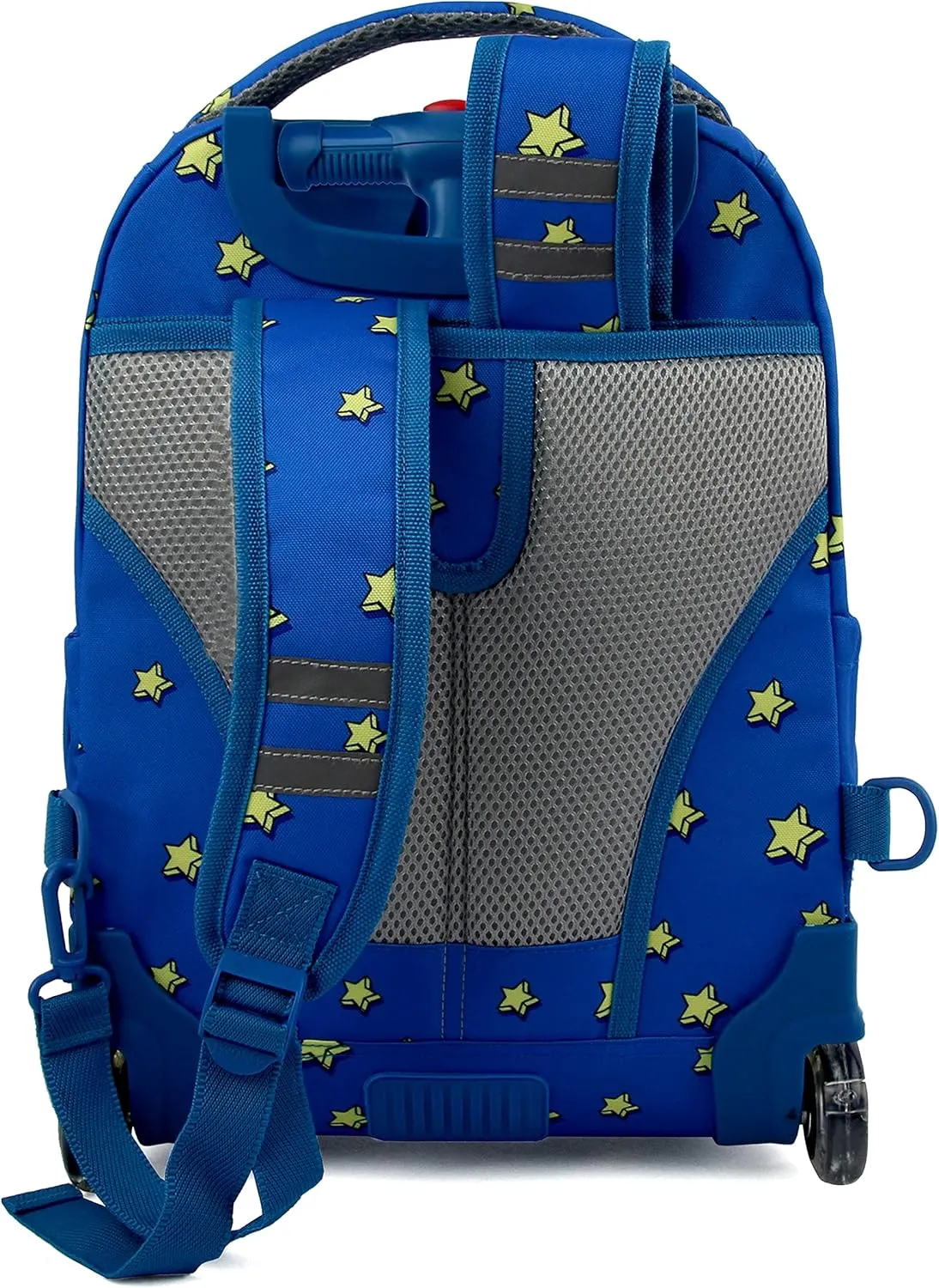 J World Lollipop Kids Rolling Backpack & Lunch Bag Set for Elementary School. Carry-On Suitcase with Wheels, Little Stars