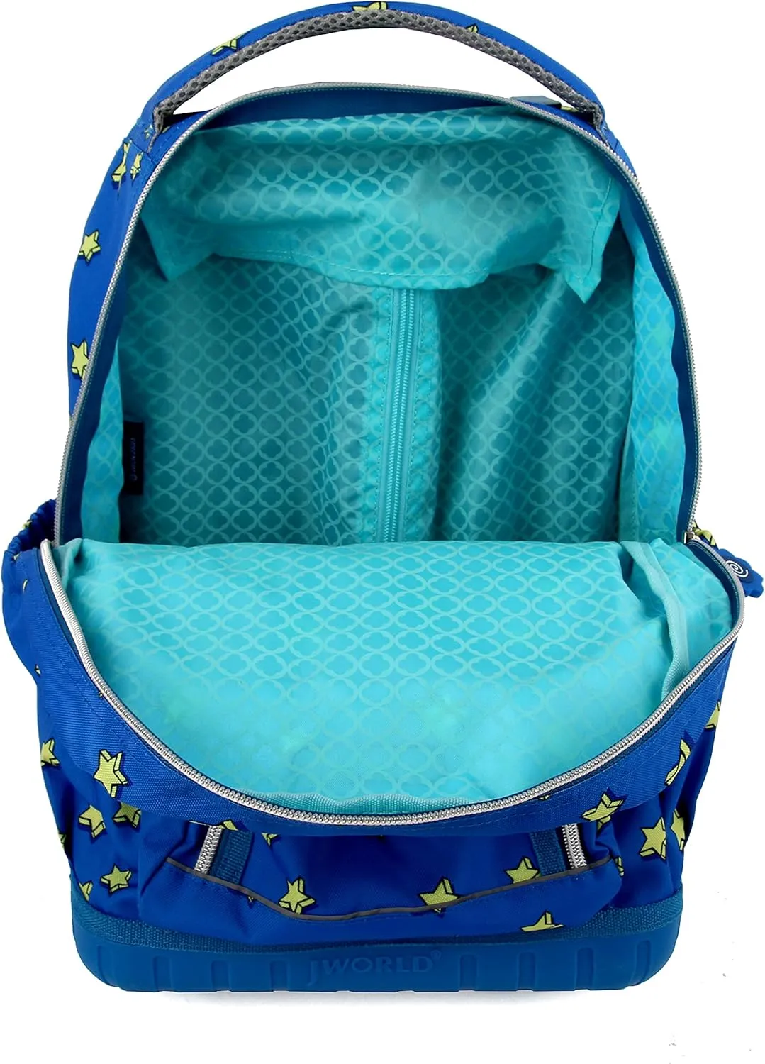 J World Lollipop Kids Rolling Backpack & Lunch Bag Set for Elementary School. Carry-On Suitcase with Wheels, Little Stars