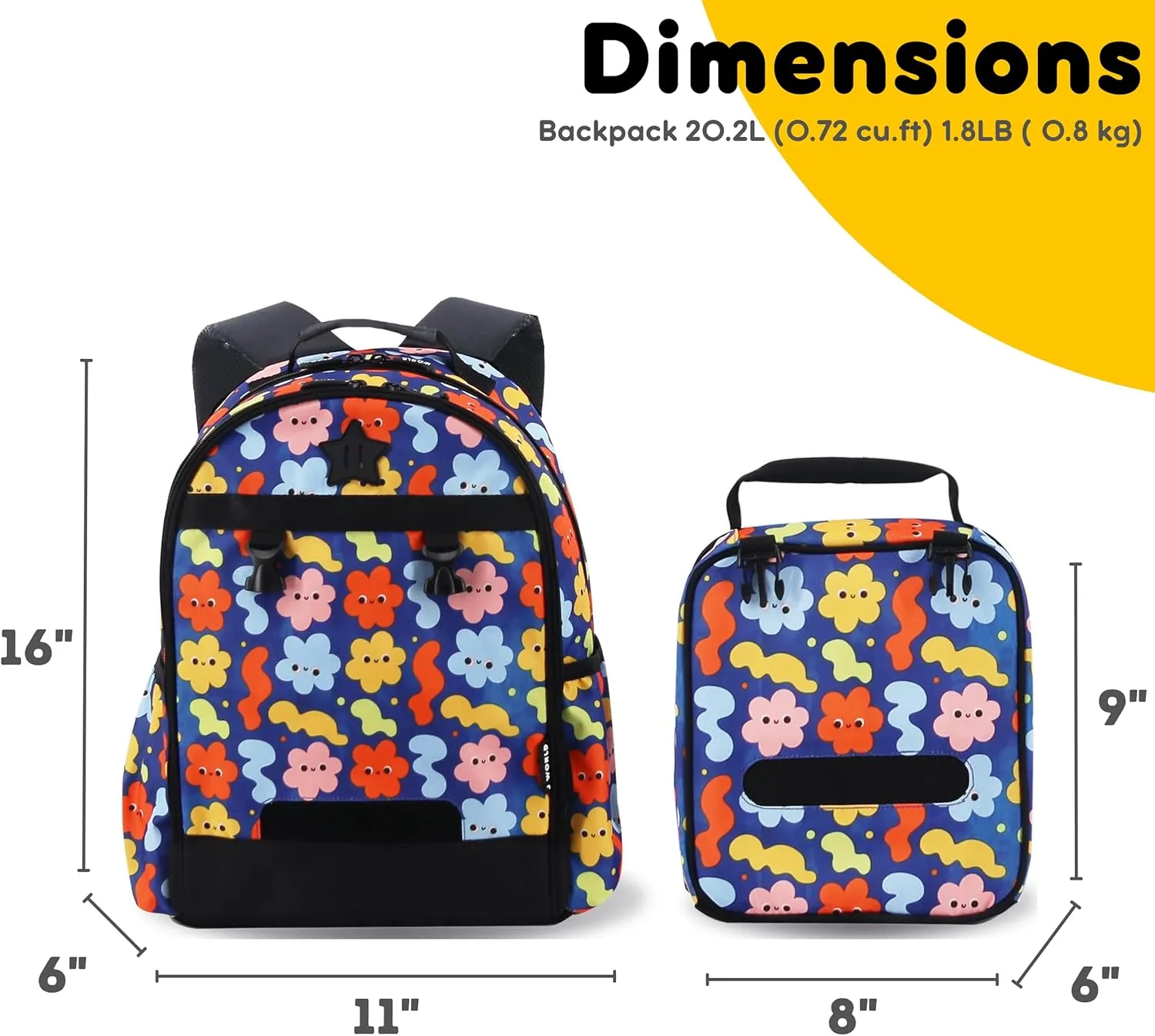 J World New York Unisex Kid's Duet Backpack with Lunch Bag Set, Baby Cloud, One Size